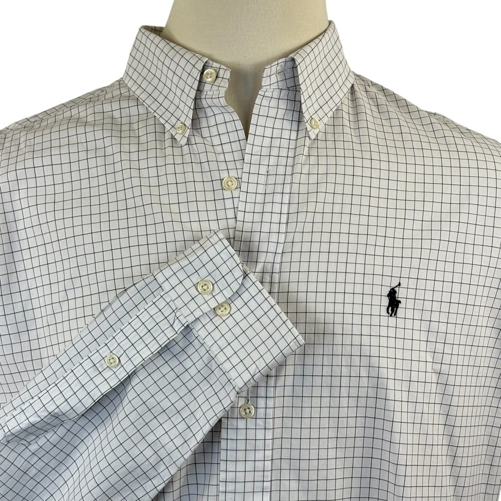 Polo Ralph Lauren Classic‎ Fit Men's Purple/ Black Plaid Button Down Shirt